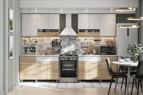 Кухонный гарнитур NN Мебель "КГ-4" (1,2 м) Белый/Дуб Сонома/Белый/Антарес