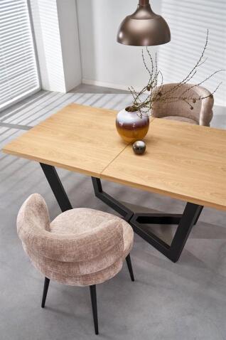 Стол обеденный HALMAR MASSIVE 2 дуб натуральный/черный 160-250/90