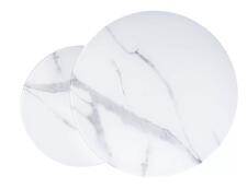 Комплект SIGNAL ATLANTA C (2 стола журнальных) белый мрамор/черный мат