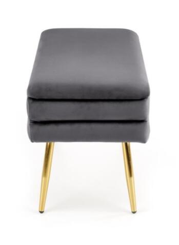 Скамья HALMAR VELVA серый/золотой