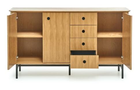 Комод HALMAR SMART KM-1 дуб натуральный/черный