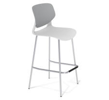 Стул полубарный Sheffilton SHT-ST59/S196 серый/белый/хром лак