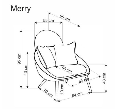Кресло HALMAR MERRY серый