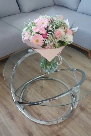 Стол журнальный SIGNAL EOS B прозрачный/хром