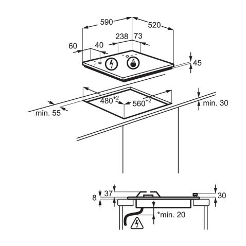 Поверхность газовая ELECTROLUX KGG64362S