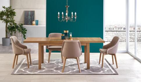 Стол обеденный HALMAR TIAGO 2 дуб крафт/дуб крафт 140-220/80