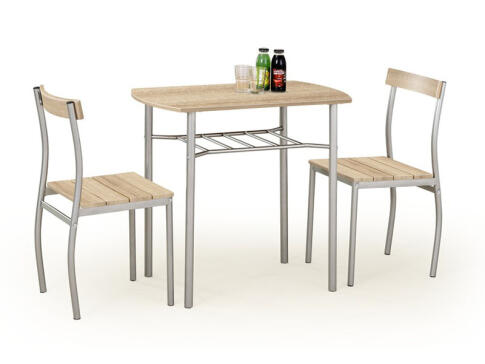 Комплект HALMAR LANCE (стол+ 2 стула) дуб сонома/серый, 82/50/75