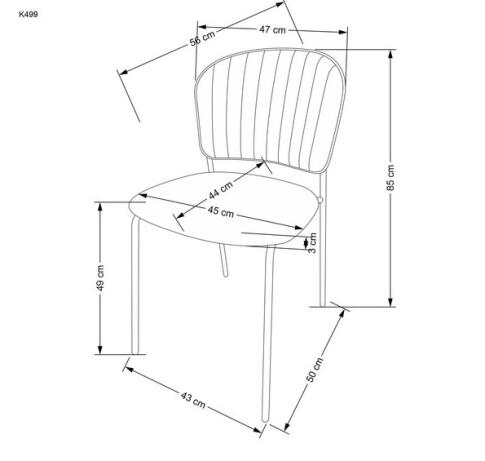 Стул HALMAR K499 розовый/золотой