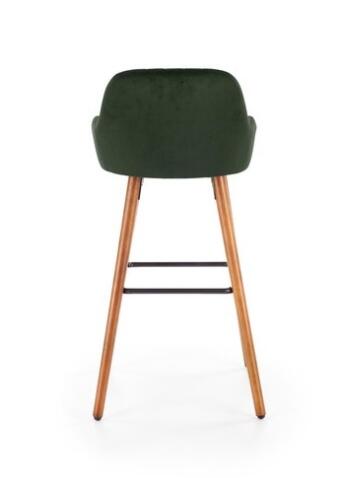 Стул барный HALMAR H93 темно-зеленый/орех