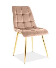 Стул SIGNAL CHIC Velvet Bluvel 28 бежевый/золотой