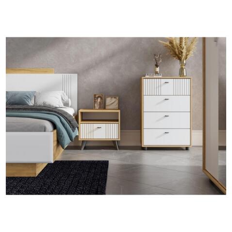 Комод SV-МЕБЕЛЬ (МС Милан К) Дуб Золотой/Белый Матовый, 4 ящ.