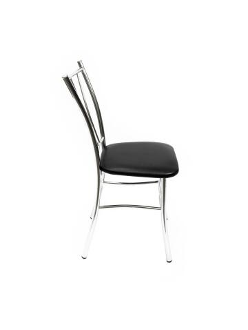 Стул ВВР Трилогия черный/хром, экокожа