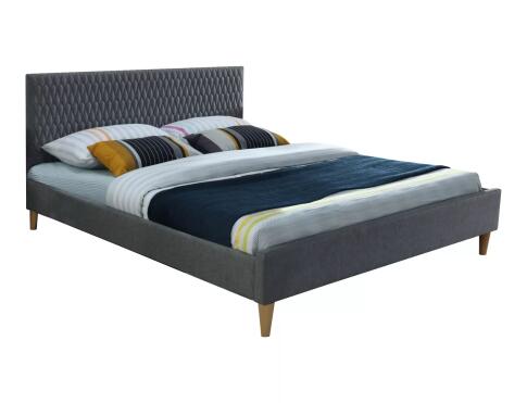 Кровать SIGNAL AZURRO Velvet Bluvel 14 серый/дуб 140/200