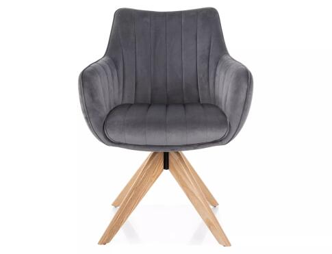 Стул SIGNAL AZALIA D Velvet Bluvel 14 серый/дуб, поворотный
