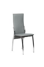Стул ВВР Оскар серый/хром, экокожа
