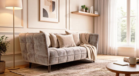 Диван SIGNAL CASTELLO 3 Velvet Bluvel 03 светло-серый/венге