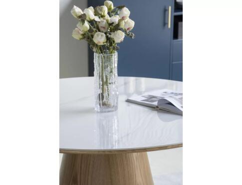 Стол обеденный SIGNAL ANGEL Ceramic белый/дуб 120