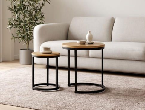 Комплект SIGNAL HOLA (2 стола журнальных) дуб/черный