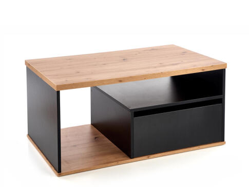 Стол журнальный HALMAR PANTERA дуб вотан/черный, 110/60/50