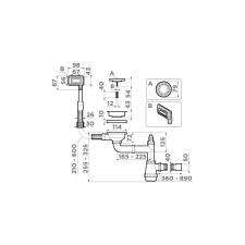 Арматура для одночашевых моек Omoikiri WK-1-UN LG (универсальный прямоугольный перелив)