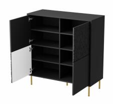 Комод HALMAR BULLET KM-2 черный/золотой