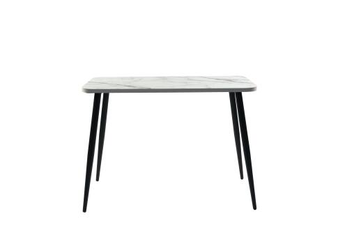 Стол ВВР Прямоугольный Стекло с ф/п Мрамор белый/черный конус 100/60