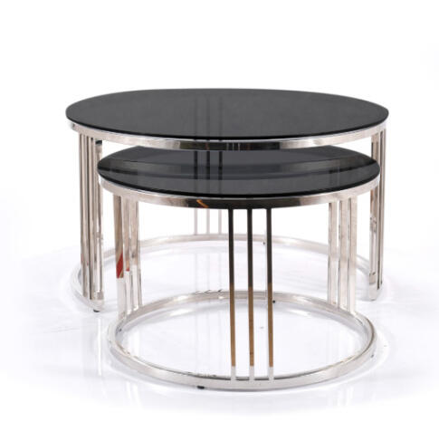 Комплект SIGNAL VIENNA (2 стола журнальных) дымчатый/серебряный
