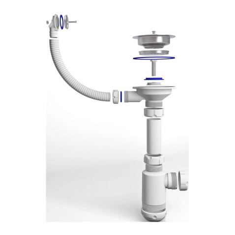 Сифон GRAND 3 1/2" с круглым переливом и винтом Эконом