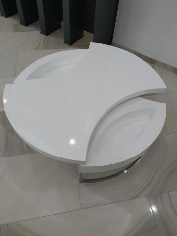 Стол журнальный HALMAR AUREA белый/хром, 115/80/38