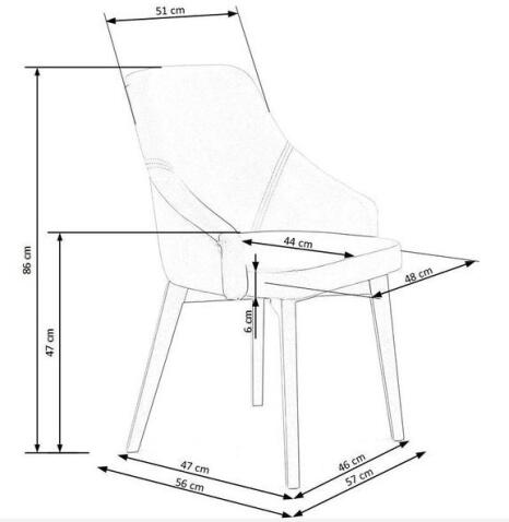 Стул HALMAR TOLEDO 2 графит/Solo 265