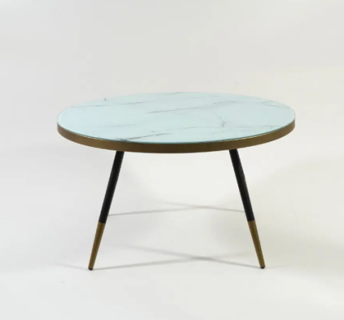 Стол журнальный SIGNAL VEGA B мраморный эффект/черный, 80/45