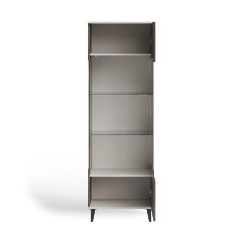 Шкаф-витрина HALMAR RANDOM 2 W-1 кашемир/орех/черный