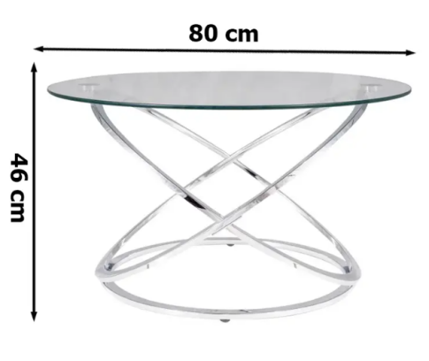 Стол журнальный SIGNAL EOS B прозрачный/хром