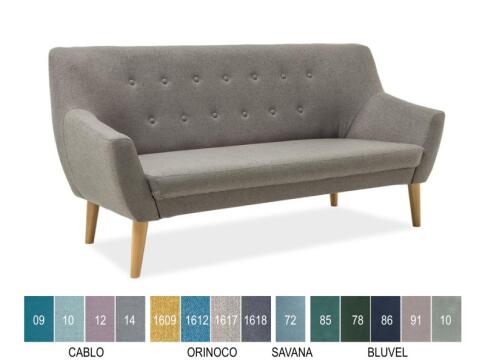 Диван SIGNAL NORDIC 3 Velvet Bluvel 78 зеленый/бук