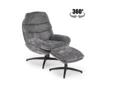 Кресло HALMAR DARIO серый/черный