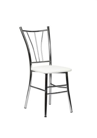 Стул ВВР Трилогия белый крокодил/хром, экокожа