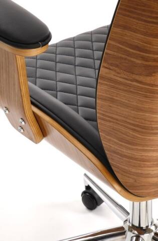 Кресло компьютерное HALMAR TIMBER черный/орех