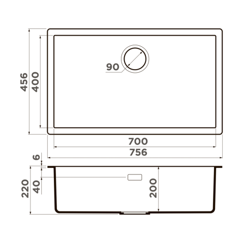 Кухонная мойка Omoikiri Yamakawa 75T-U/I-BL Tetogranit/черный