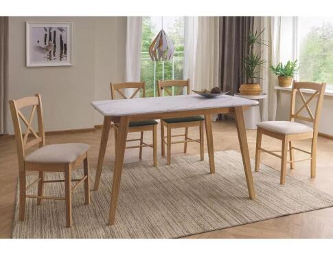 Стол обеденный SIGNAL MARCUS эффект белого мрамора/дуб 120