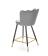 Стул барный HALMAR H106 серый/черный/золотой