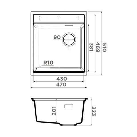 Кухонная мойка Omoikiri Yoru 47 Side-WH Artgranit/белый