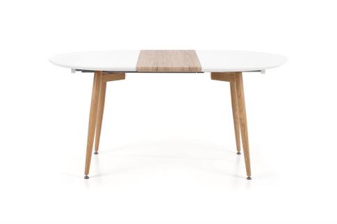 Стол обеденный HALMAR EDWARD белый/дуб сан ремо 120-200/100