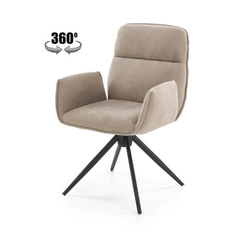 Стул HALMAR K574 темно-бежевый/черный, поворотный