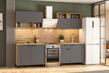 Кухонный гарнитур NN Мебель "Монако K" Серия 2 (2,0 м) Дуб Золотой/Графит/Дуб Вотан