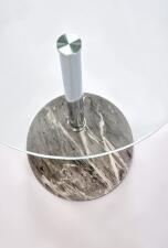 Стол журнальный HALMAR ARIANA серый мрамор/прозрачный