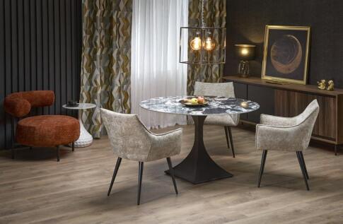 Стол обеденный HALMAR MANUEL черный мрамор/черный 120