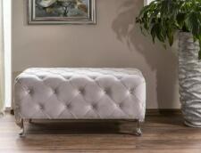 Пуф SIGNAL HESTIA Velvet Bluvel 03 светло-серый/серебряный