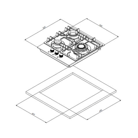 Поверхность газовая WEISSGAUFF HG 430 BGV