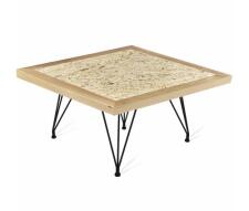 Стол журнальный Sheffilton SHT-TU29/H36/ДУБ/OSB 70/70 прозрачный лак/чёрный муар Стол журнальный Sheffilton SHT-TU29/H36/ДУБ/OSB 70/70 прозрачный лак/чёрный муар