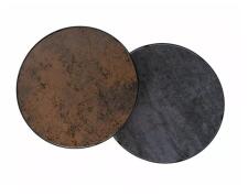 Комплект SIGNAL PENELOPE (2 стола журнальных) серо-коричневый эффект камня/черный